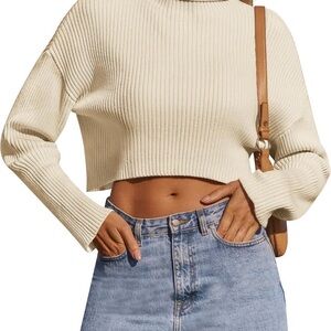 Cream Turtleneck Sweater